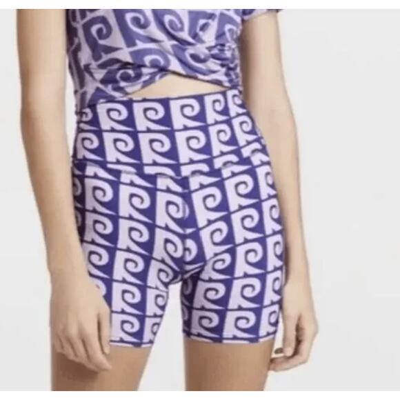 Rhode Naomi Bike Shorts Size Small Orchid Monogram Athletic Activewear Gym NEW - Picture 1 of 9